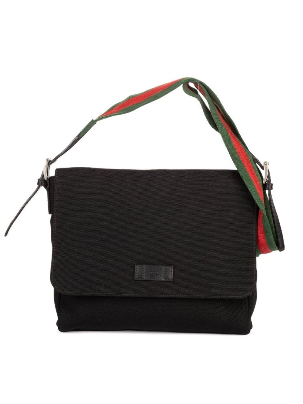 Gucci Zip Messenger Crossbody Black Canvas